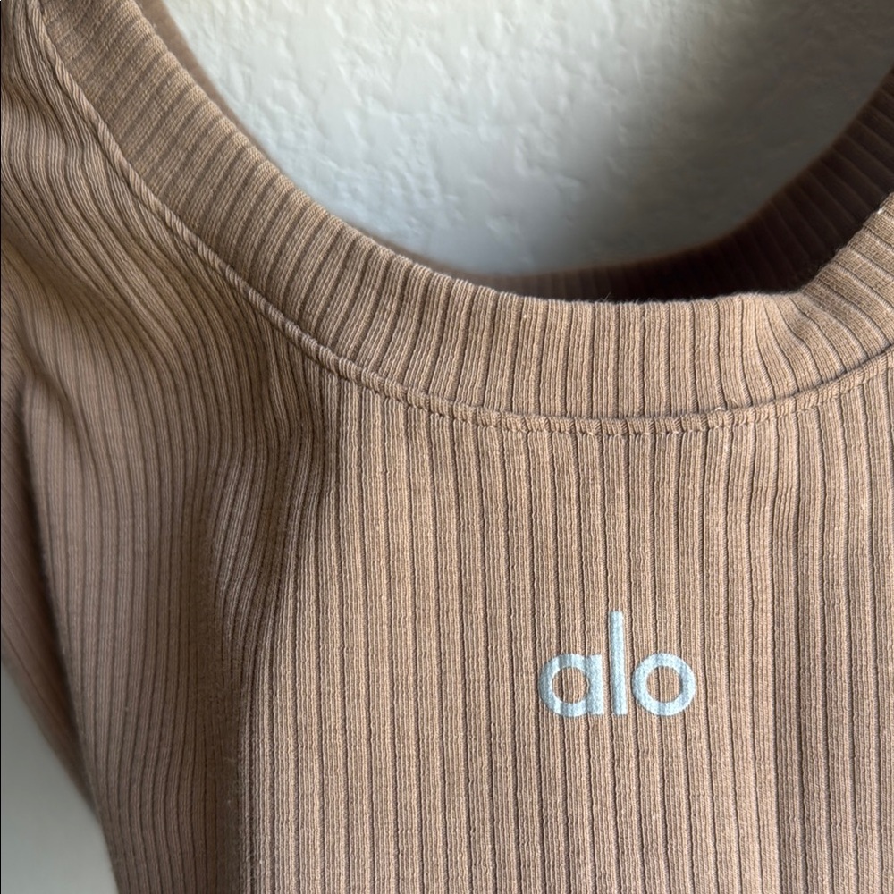 Alo Toasted Almond Ribbed Tank - Picture 3 of 3